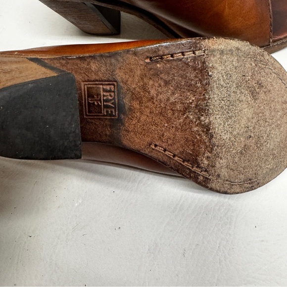 FRYE Izzy Zip Moto Boho Leather Mules Size 6.5B - Picture 9 of 10